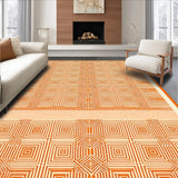 Ultra Soft Area Rug, Non Slip, Stain Resistant, Washable Area Rugs for Living Room, Bedroom, Striking Warm Tones Medallion Layout(Orange)