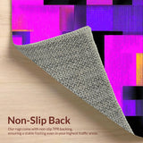 Ultra Soft Area Rug, Non Slip, Stain Resistant, Washable Area Rugs for Living Room, Bedroom, Modern Playful Geometric Motif(Purple)