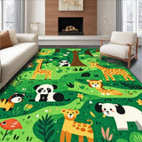 Ultra Soft Area Rug, Non Slip, Stain Resistant, Washable Area Rugs for Living Room, Bedroom, Fun and Quirky Zoo Inspired Style(Green)