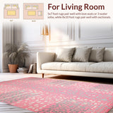 Ultra Soft Area Rug, Non Slip, Stain Resistant, Washable Area Rugs for Living Room, Bedroom, Stylish Abstract Animal Motif(Pink)