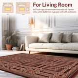Ultra Soft Area Rug, Non Slip, Stain Resistant, Washable Area Rugs for Living Room, Bedroom, Whimsical Textured Jute Weave(Brown)