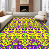 Ultra Soft Area Rug, Non Slip, Stain Resistant, Washable Area Rugs for Living Room, Bedroom, Striking Yellow Carnival Theme(Yellow)