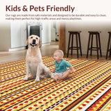 Ultra Soft Area Rug, Non Slip, Stain Resistant, Washable Area Rugs for Living Room, Bedroom, Charming Rustic Egg Design(Brown)