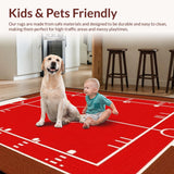 Ultra Soft Area Rug, Non Slip, Stain Resistant, Washable Area Rugs for Living Room, Bedroom, Dynamic Multi-Sport Artistic Expression(Brown)