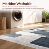 Ultra Soft Area Rug, Non Slip, Stain Resistant, Washable Area Rugs for Living Room, Bedroom, Stylish Minimalist Lattice Design(Gray)