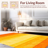 Ultra Soft Area Rug, Non Slip, Stain Resistant, Washable Area Rugs for Living Room, Bedroom, Dynamic Modern Shag Design(Orange)