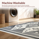 Ultra Soft Area Rug, Non Slip, Stain Resistant, Washable Area Rugs for Living Room, Bedroom, Luxurious Monochrome Fringe Design(Black)