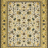 Ultra Soft Area Rug, Non Slip, Stain Resistant, Washable Area Rugs for Living Room, Bedroom, Elegant Transitional Botanical Motif(Ivory)