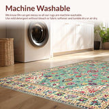 Ultra Soft Area Rug, Non Slip, Stain Resistant, Washable Area Rugs for Living Room, Bedroom, Artful Eclectic Geometric Pattern(Blue)