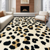Ultra Soft Area Rug, Non Slip, Stain Resistant, Washable Area Rugs for Living Room, Bedroom, Cheetah Border Neutral Living Room Area Rug(Beige)