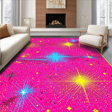 Ultra Soft Area Rug, Non Slip, Stain Resistant, Washable Area Rugs for Living Room, Bedroom, Contemporary Colorful Organic Swirls(Pink)