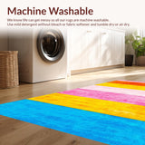 Ultra Soft Area Rug, Non Slip, Stain Resistant, Washable Area Rugs for Living Room, Bedroom, Vibrant Rainbow Sky Aesthetic(Pink)