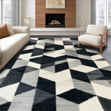 Ultra Soft Area Rug, Non Slip, Stain Resistant, Washable Area Rugs for Living Room, Bedroom, Non-Shedding Minimalist Home Office Geometric Carpet(Gray)