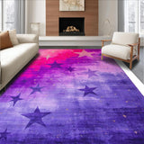 Ultra Soft Area Rug, Non Slip, Stain Resistant, Washable Area Rugs for Living Room, Bedroom, Chic Ombre Starburst Illusion(Purple)