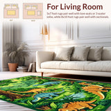 Dinosaur Themed Vibrant Safari Landscape(Green)