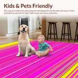 Ultra Soft Area Rug, Non Slip, Stain Resistant, Washable Area Rugs for Living Room, Bedroom, Luxurious Multicolor Spiral Design(Yellow)