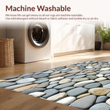 Ultra Soft Area Rug, Non Slip, Stain Resistant, Washable Area Rugs for Living Room, Bedroom, Trendy Bathroom Stone with Grey and Beige Pebble Design(Gray)