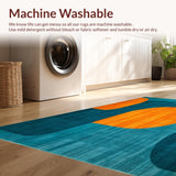 Ultra Soft Area Rug, Non Slip, Stain Resistant, Washable Area Rugs for Living Room, Bedroom, Vibrant Mid Century Modern Hallway Rug(Blue)