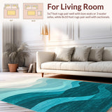 Ultra Soft Area Rug, Non Slip, Stain Resistant, Washable Area Rugs for Living Room, Bedroom, Minimalist Aqua Gradation Aesthetic(Beige)