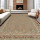 Ultra Soft Area Rug, Non Slip, Stain Resistant, Washable Area Rugs for Living Room, Bedroom, Rustic Lattice Geometric Design(Brown)