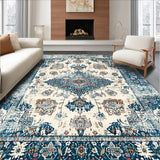 Elegant Floral Distressed Motif(Blue)