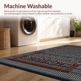 Ultra Soft Area Rug, Non Slip, Stain Resistant, Washable Area Rugs for Living Room, Bedroom, Chic Tiled Patterned Minimalism(Black)