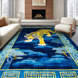 Ultra Soft Area Rug, Non Slip, Stain Resistant, Washable Area Rugs for Living Room, Bedroom, Cultural Woolen Entryway Doormat for Artistic Homes(Blue)