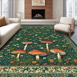 Ultra Soft Area Rug, Non Slip, Stain Resistant, Washable Area Rugs for Living Room, Bedroom, Whimsical Green Floral Fusion(Green)