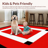 Ultra Soft Area Rug, Non Slip, Stain Resistant, Washable Area Rugs for Living Room, Bedroom, Vibrant Abstract Gaming Aesthetic(Red)