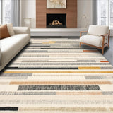 Ultra Soft Area Rug, Non Slip, Stain Resistant, Washable Area Rugs for Living Room, Bedroom, Monochrome Stripe Woven Rug, Modern Patio Carpet Door Mat Decor(Gray)