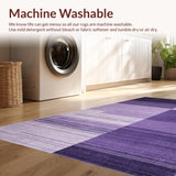 Ultra Soft Area Rug, Non Slip, Stain Resistant, Washable Area Rugs for Living Room, Bedroom, Floral Gray Purple Contrast(Purple)