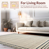 Ultra Soft Area Rug, Non Slip, Stain Resistant, Washable Area Rugs for Living Room, Bedroom, Rustic Earthy Tiled Arrangement(Beige)