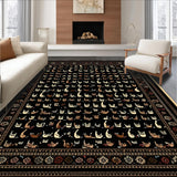 Ultra Soft Area Rug, Non Slip, Stain Resistant, Washable Area Rugs for Living Room, Bedroom, Elegant Minimalist Cat Motif(Brown)