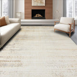 Ultra Soft Area Rug, Non Slip, Stain Resistant, Washable Area Rugs for Living Room, Bedroom, Vintage Inspired Beige Area Distressed Woven Design(Beige)