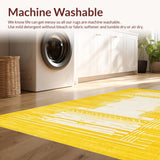 Ultra Soft Area Rug, Non Slip, Stain Resistant, Washable Area Rugs for Living Room, Bedroom, Contemporary Soft Beige Contrast(Yellow)
