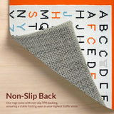Ultra Soft Area Rug, Non Slip, Stain Resistant, Washable Area Rugs for Living Room, Bedroom, Soft Earthy Toned Alphabet Design(Orange)