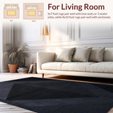 Ultra Soft Area Rug, Non Slip, Stain Resistant, Washable Area Rugs for Living Room, Bedroom, Chic Black Geometric Kids Playroom Car Rug(Black)