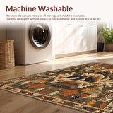 Ultra Soft Area Rug, Non Slip, Stain Resistant, Washable Area Rugs for Living Room, Bedroom, Charming Lodge Bear Imagery(Brown)