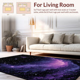 Ultra Soft Area Rug, Non Slip, Stain Resistant, Washable Area Rugs for Living Room, Bedroom, Playful Astronaut Adventure Theme(Purple)