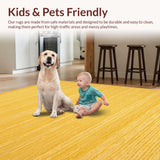 Ultra Soft Area Rug, Non Slip, Stain Resistant, Washable Area Rugs for Living Room, Bedroom, Bright Cheerful Cozy Vibe(Yellow)