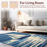 Ultra Soft Area Rug, Non Slip, Stain Resistant, Washable Area Rugs for Living Room, Bedroom, Serene Nautical Color Palette(Blue)