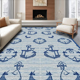 Ultra Soft Area Rug, Non Slip, Stain Resistant, Washable Area Rugs for Living Room, Bedroom, Rustic Blue Coastal Charm(Blue)