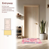Ultra Soft Area Rug, Non Slip, Stain Resistant, Washable Area Rugs for Living Room, Bedroom, Colorful Child-Friendly Patterned Delight(Pink)