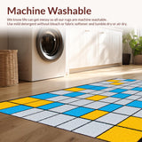 Ultra Soft Area Rug, Non Slip, Stain Resistant, Washable Area Rugs for Living Room, Bedroom, Lively Modern Patterned Play Zone(Blue)