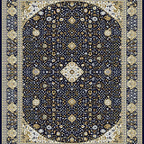 Ultra Soft Area Rug, Non Slip, Stain Resistant, Washable Area Rugs for Living Room, Bedroom, Traditional Navy and Beige for(Blue)