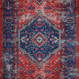 Ultra Soft Area Rug, Non Slip, Stain Resistant, Washable Area Rugs for Living Room, Bedroom, Traditional Boho Red Entryway Non-Slip Carpet(Red)