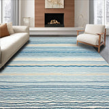 Ultra Soft Area Rug, Non Slip, Stain Resistant, Washable Area Rugs for Living Room, Bedroom, Elegant Sky Blue Wave Motif(Blue)