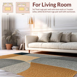 Ultra Soft Area Rug, Non Slip, Stain Resistant, Washable Area Rugs for Living Room, Bedroom, Neutral Abstract Brown Grey Living Room Washable Rug(Beige)