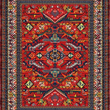 Ultra Soft Area Rug, Non Slip, Stain Resistant, Washable Area Rugs for Living Room, Bedroom, Dynamic Colorful Woven Ensemble(Red)