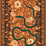 Ultra Soft Area Rug, Non Slip, Stain Resistant, Washable Area Rugs for Living Room, Bedroom, Cozy Floral Inspired Runner(Orange)